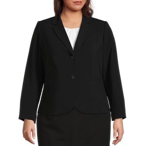 Calvin Klein Two-Button Lux Blazer in Black